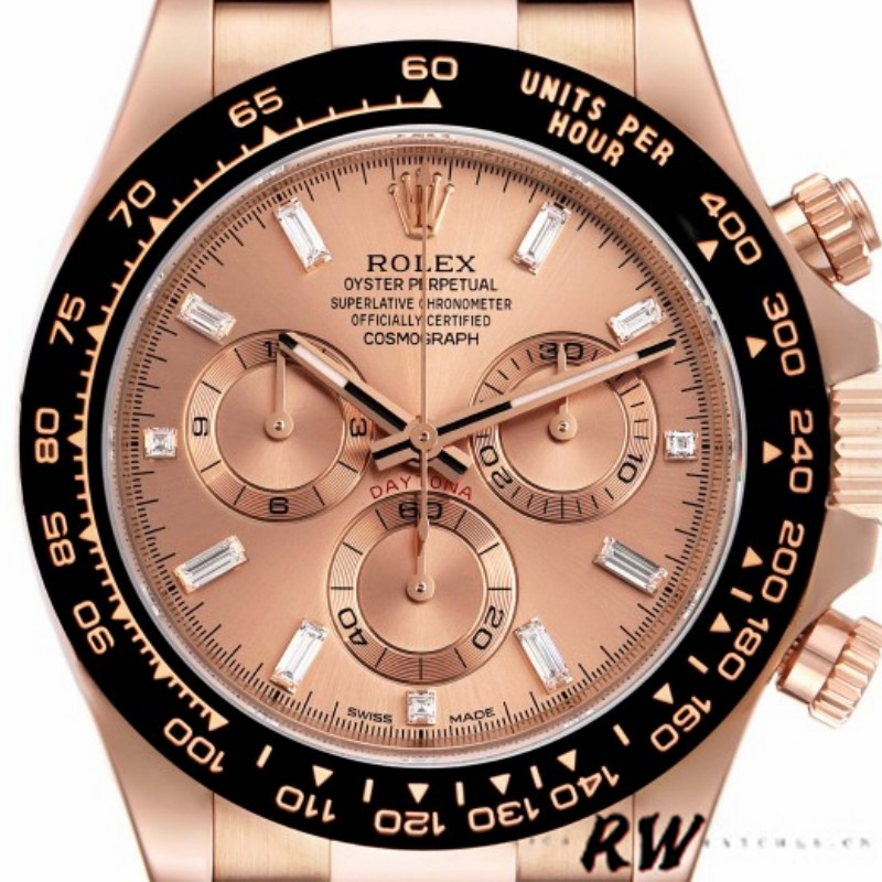 Rolex Cosmograph Daytona 116515LN Leather strap Pink Dial 40mm Mens Replica Watch - Replica Factory
