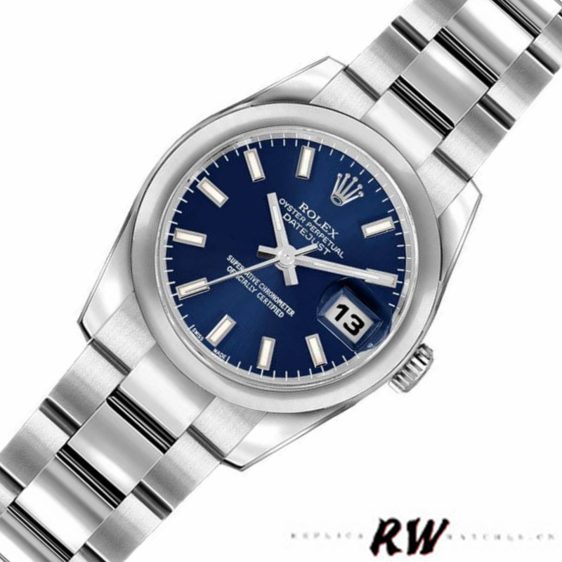 Rolex Datejust 179160 Domed Bezel Blue Index Dial 26MM Lady Replica Watch - Replica Factory