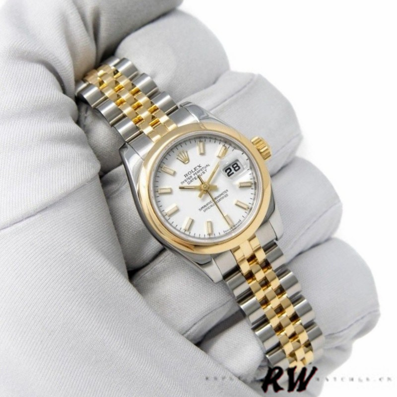 Rolex Datejust 179163 White Index Dial Domed Dezel 26MM Lady Replica Watch - Replica Factory