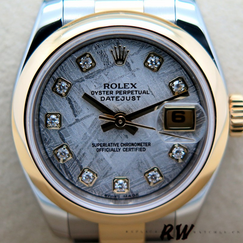 Rolex Datejust 179163 Meteorite Grey Dial Domed Dezel 26MM Lady Replica Watch - Replica Factory