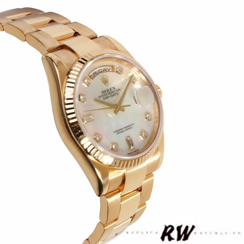 Rolex Day-Date 118238 MOP White Dial 36mm Unisex Replica Watch - Replica Factory