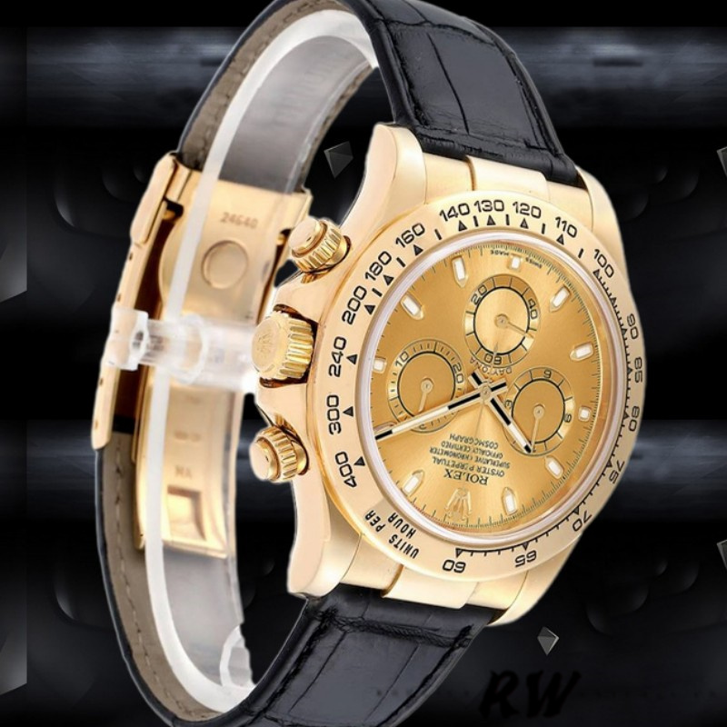 Rolex Cosmograph Daytona 116518 Champagne Dial Yellow Gold Bezel 40mm Mens Replica Watch - Replica Factory