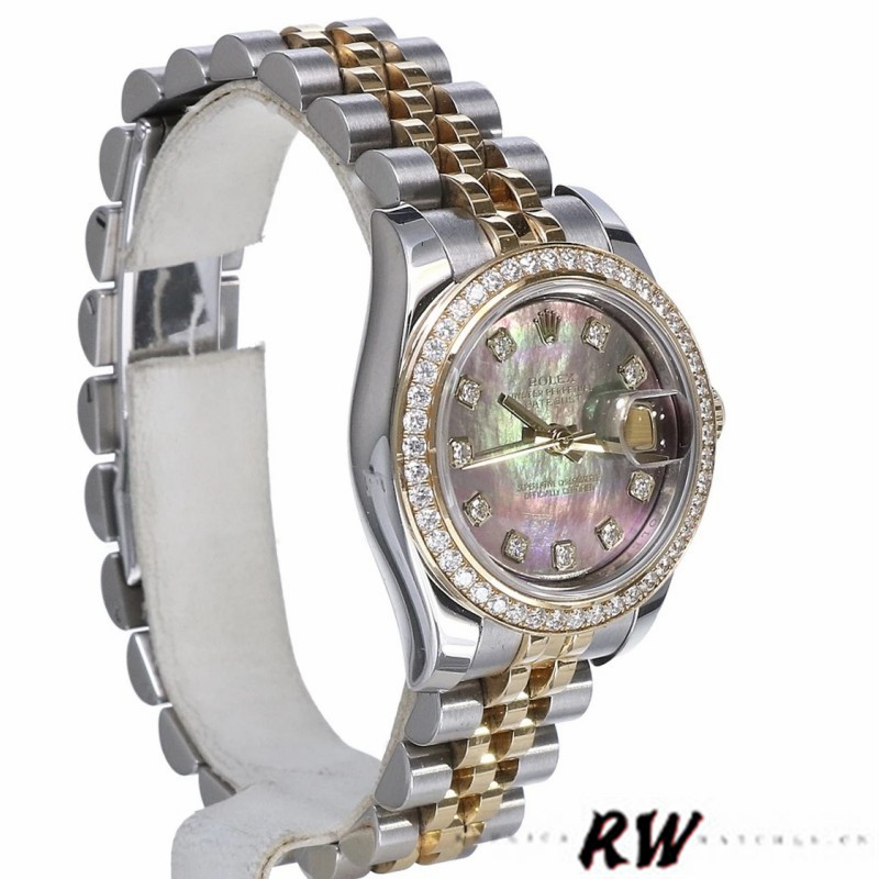Rolex Datejust 179383 Black Mother Of Pearl Dial 26MM Lady Replica Watch - Replica Factory