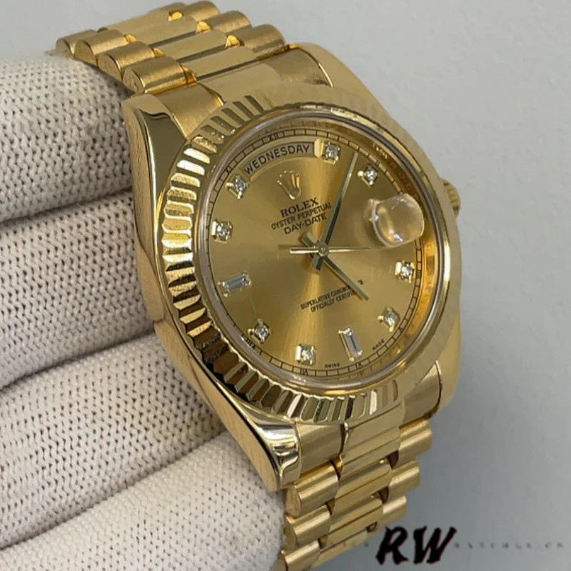 Rolex Day-Date 218238 Champagne Dial Yellow Gold 41MM Mens Replica Watch - Replica Factory