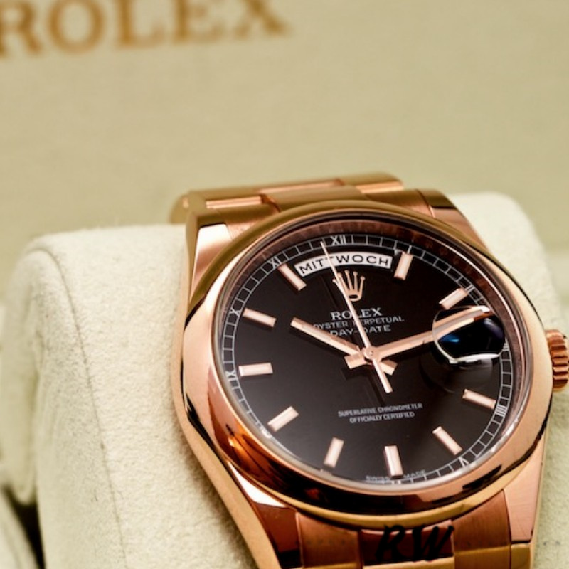 Rolex Day Date 118205 Black Dial 36mm Unisex Replica Watch - Replica Factory