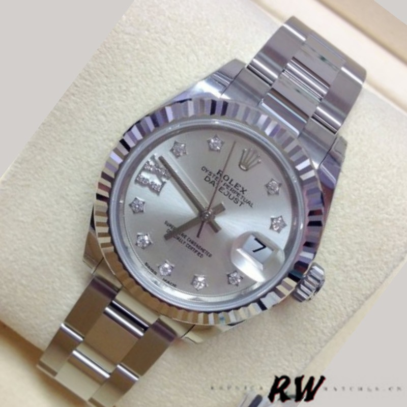 Rolex Datejust 279174 Stainless Steel Silver Diamond Dial 28mm Lady Replica Watch
