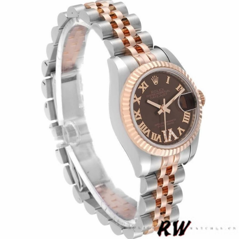 Rolex Datejust 179171 Chocolate Brown Dial Fluted Bezel 26MM Lady Replica Watch - Replica Factory