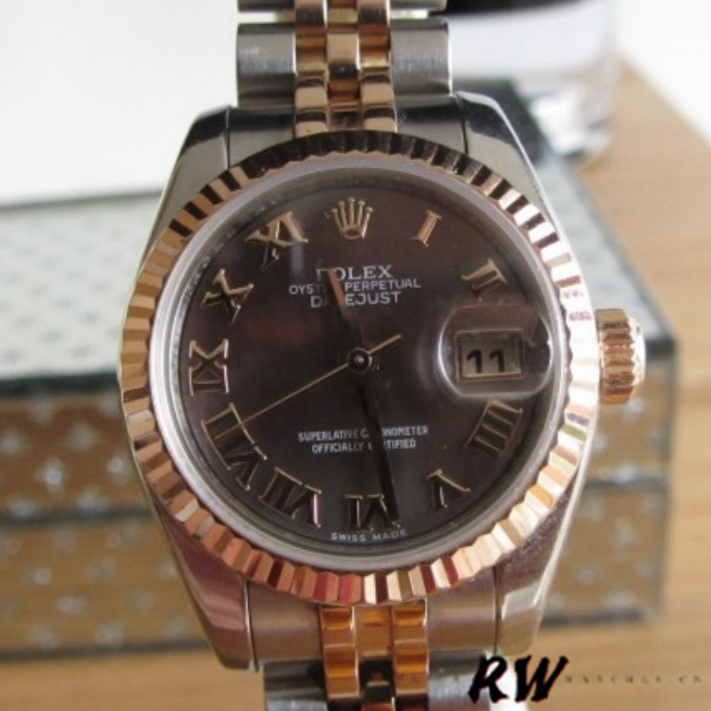 Rolex Datejust 179171 Black Mother of Pearl Dial Fluted Bezel 26MM Lady Replica Watch - Replica Factory