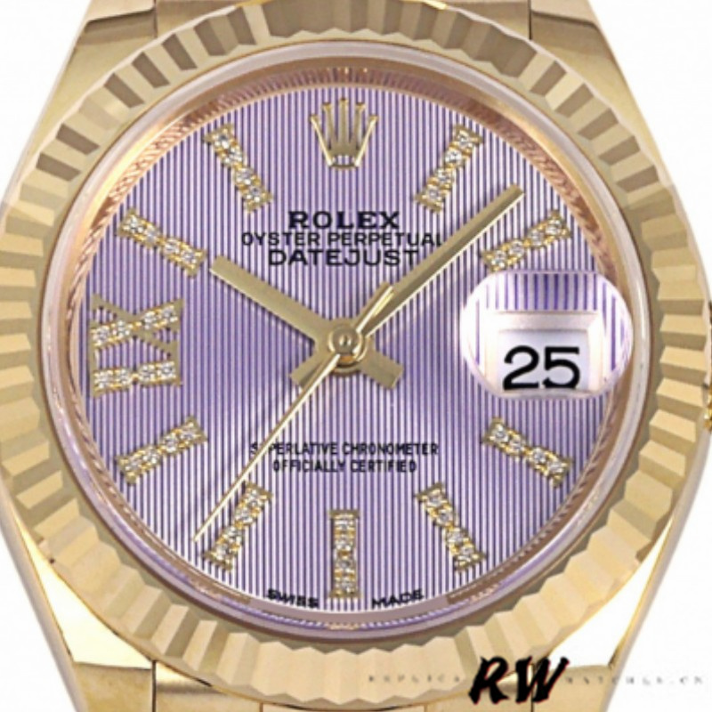 Rolex Datejust 279178 Lilac Purple Dial Fluted Bezel 28mm Lady Replica Watch - Replica Factory