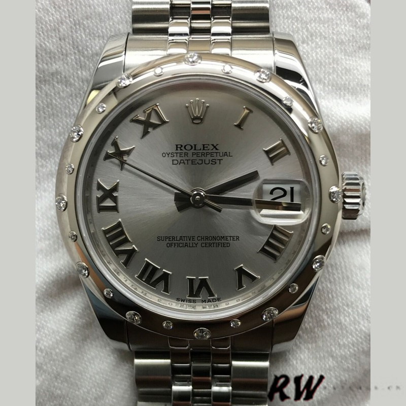 Rolex Datejust 178344 Rhodium Grey Dial Jubilee Bracelet 31MM Lady Replica Watch - Replica Factory