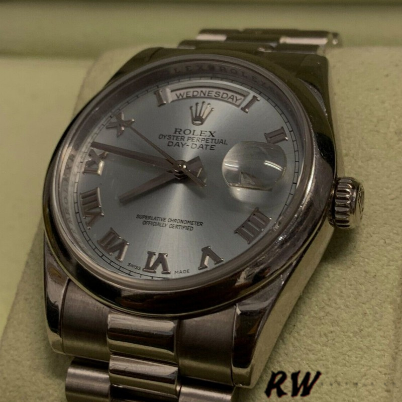 Rolex Day-Date 218206 Concentric Rhodium Grey Roman Numeral Dial Platinum 41MM Mens Replica Watch - Replica Factory