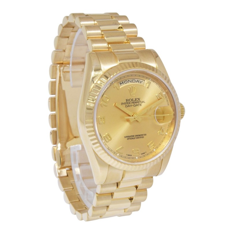 Rolex Day-Date 118238 Champagne Dial Arabic Numeral 36mm Unisex Replica Watch - Replica Factory