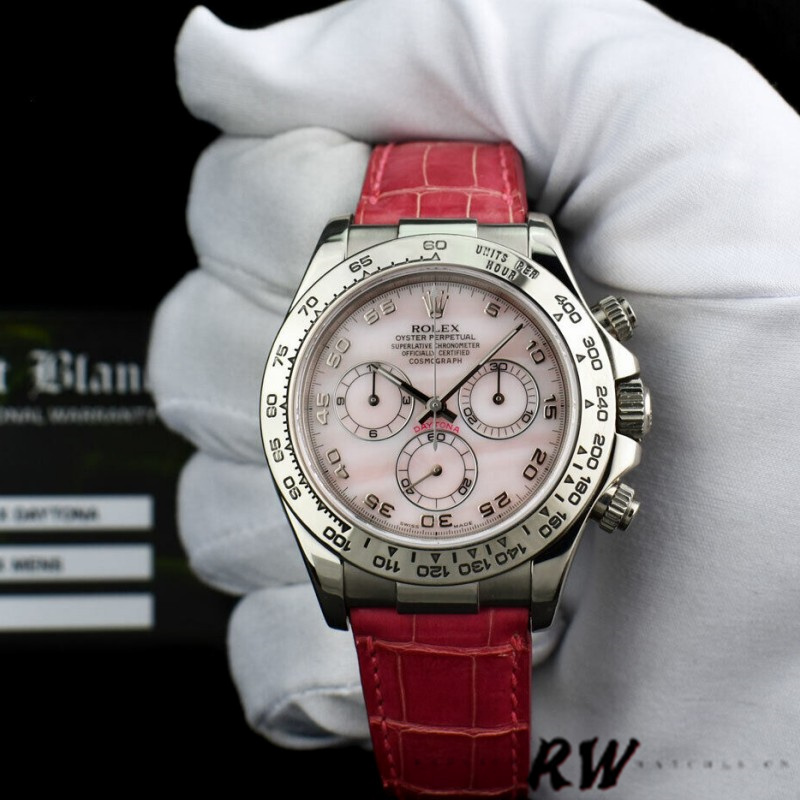 Rolex Daytona 116519 Rose MOP Arabic Pink Strap 40mm Mens Replica Watch - Replica Factory