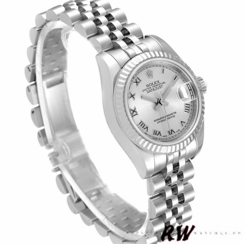 Rolex Datejust 179174 Silver Roman Dial Fluted Bezel 26MM Lady Replica Watch - Replica Factory
