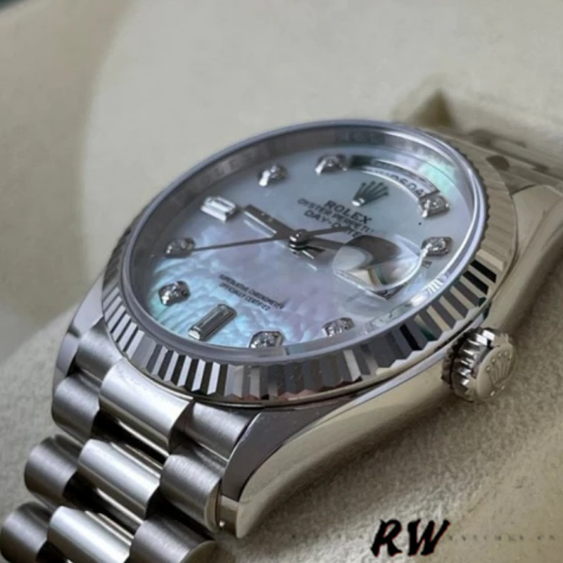 Rolex Day-Date 128239 White Gold Mother of Pearl Dial 36MM Unisex Replica Watch - Replica Factory