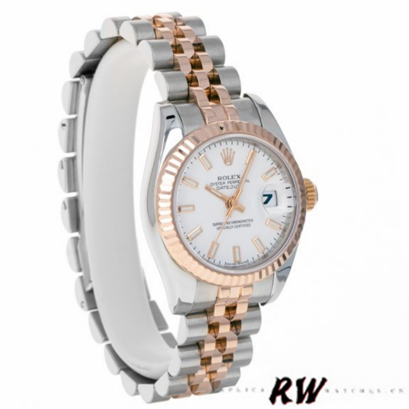 Rolex Datejust 179171 White Dial Fluted Bezel 26MM Lady Replica Watch - Replica Factory