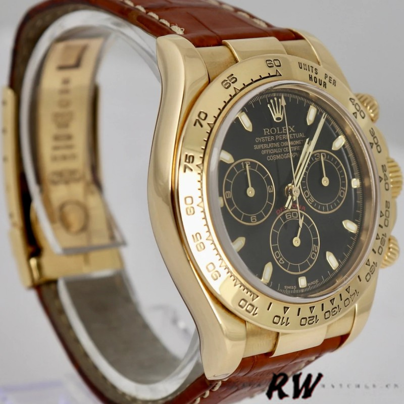 Rolex Cosmograph Daytona 116518 Brown Leather Strap 40mm Mens Replica Watch - Replica Factory