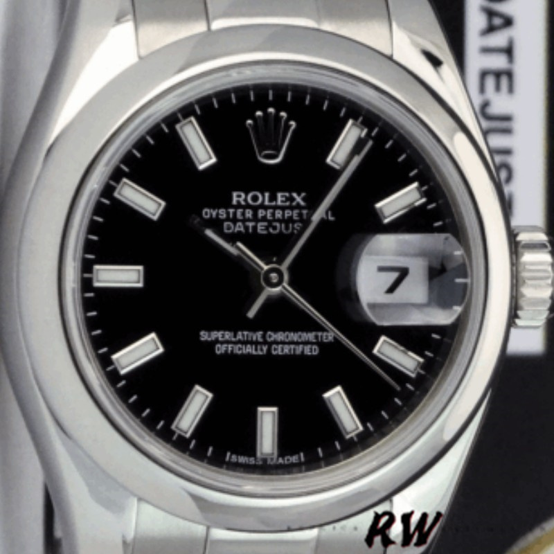Rolex Datejust 179160 Black Index Dial Domed Bezel 26MM Lady Replica Watch - Replica Factory