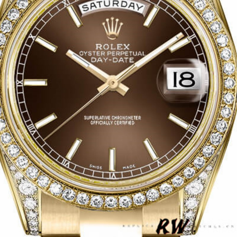 Rolex Day-Date 118388 Chocolate Brown Dial 36MM Unisex Replica Watch - Replica Factory
