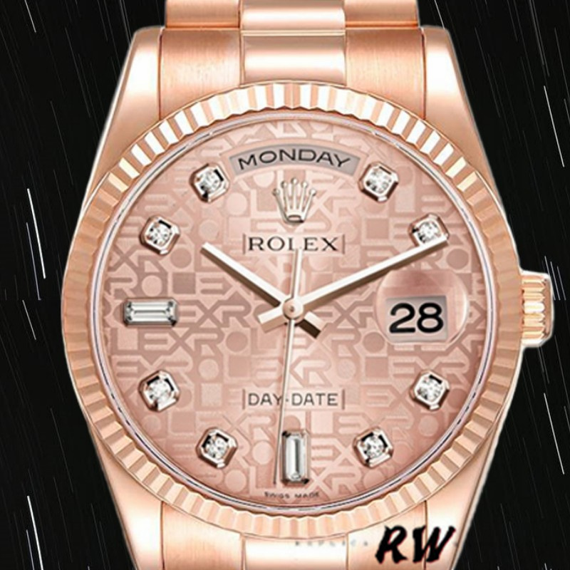 Rolex Day-Date 118235 Pink Jubilee dial 36mm Lady Replica Watch - Replica Factory