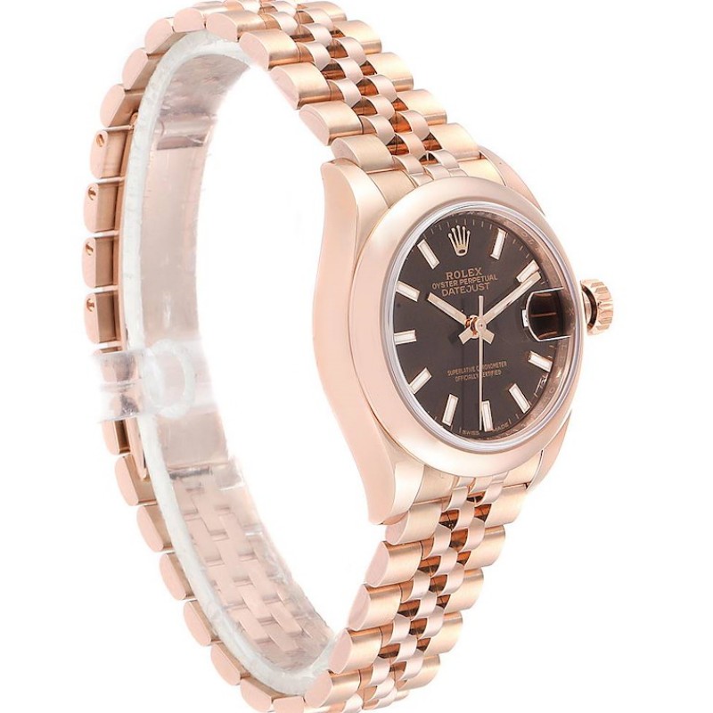 Rolex Datejust 279165 Chocolate Brown Dial Domed Bezel 28mm Lady Replica Watch - Replica Factory