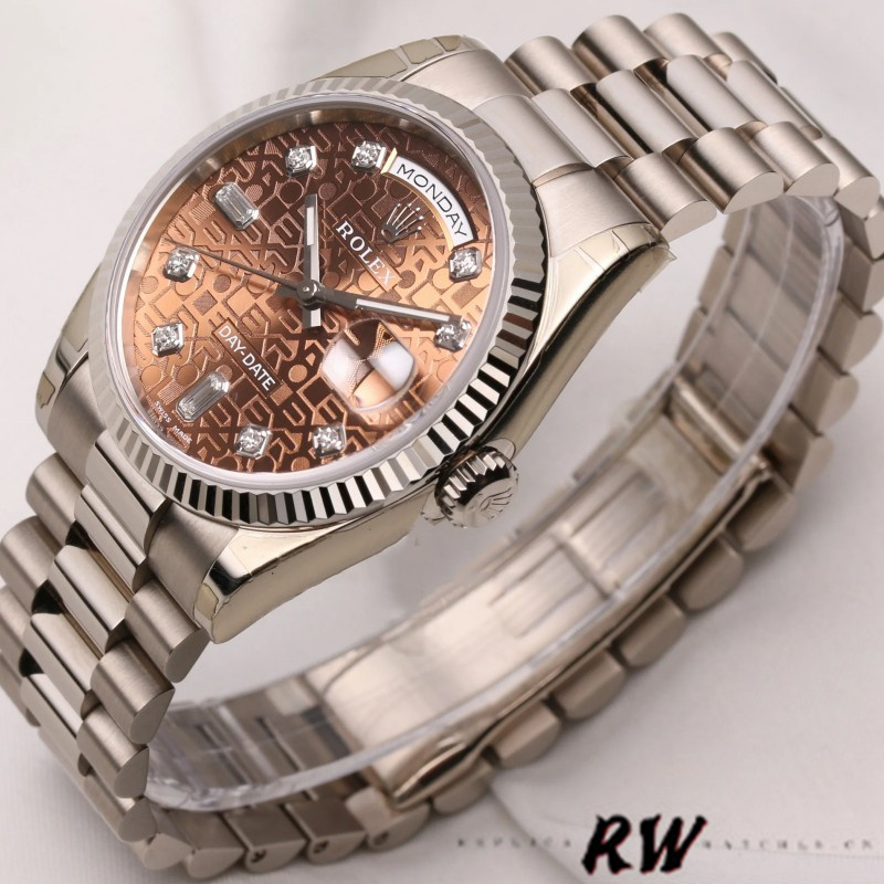 Rolex Day-Date 118239 Jubilee Chocolate Brown Dial 36mm Unisex Replica Watch - Replica Factory