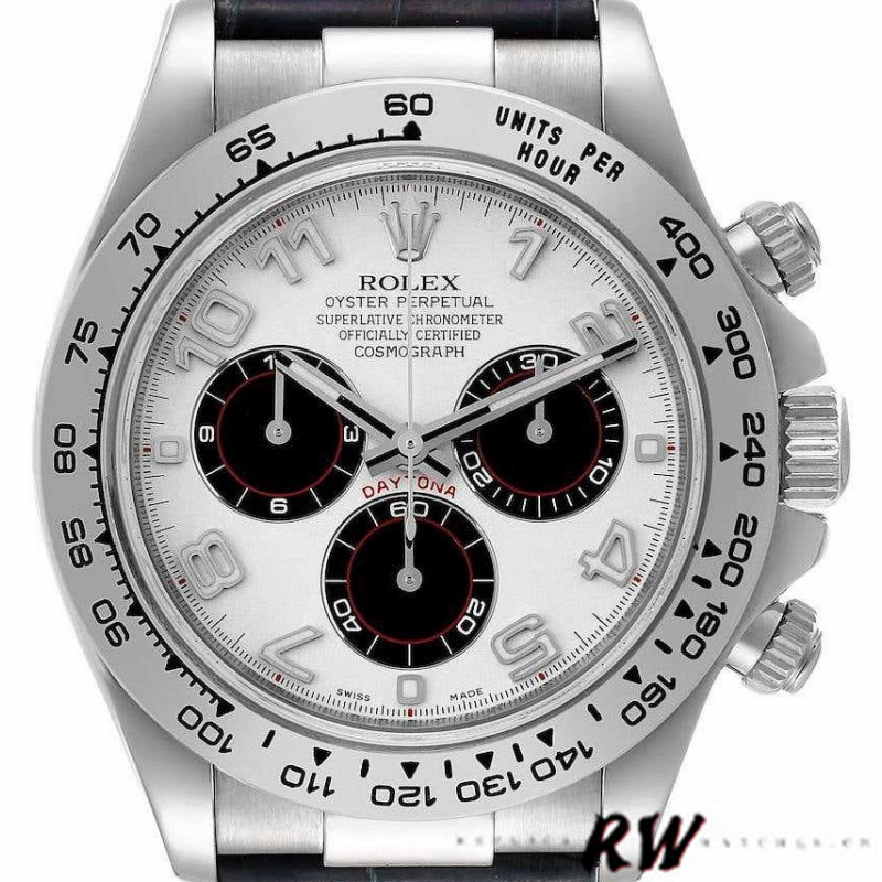 Rolex Daytona 116519 Panda Dial Blue Leather Strap 40mm Mens Replica Watch - Replica Factory