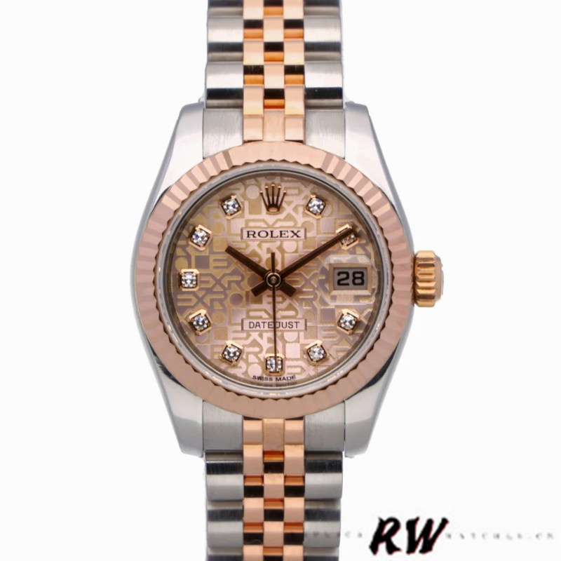 Rolex Datejust 179171 Pink Jubilee Dial Fluted Bezel 26MM Lady Replica Watch - Replica Factory