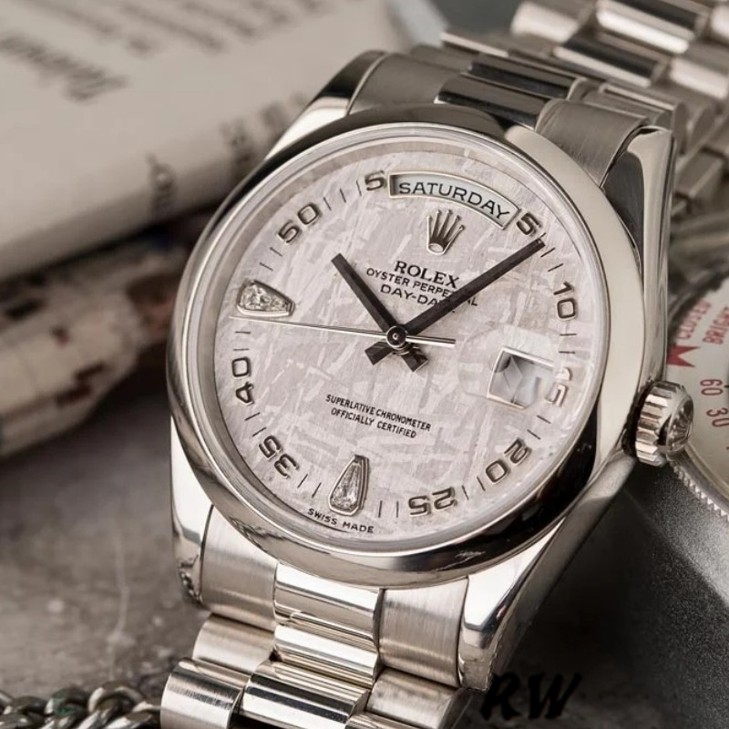 Rolex Day Date 118206 Meteorite Grey Dial 36mm Unisex Replica Watch - Replica Factory