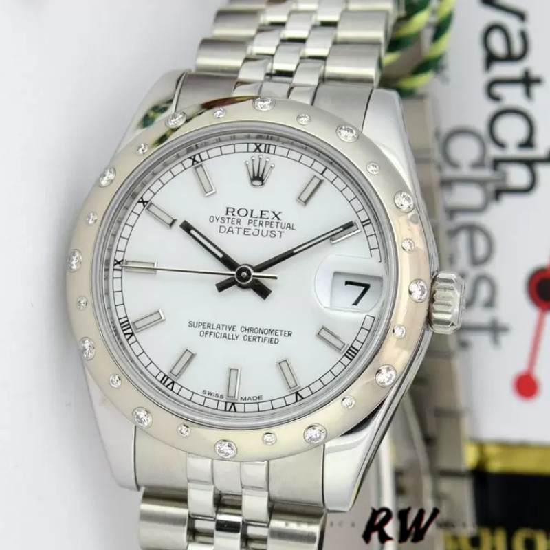 Rolex Datejust 178344 White Dial Stainless Steel 31MM Lady Replica Watch - Replica Factory