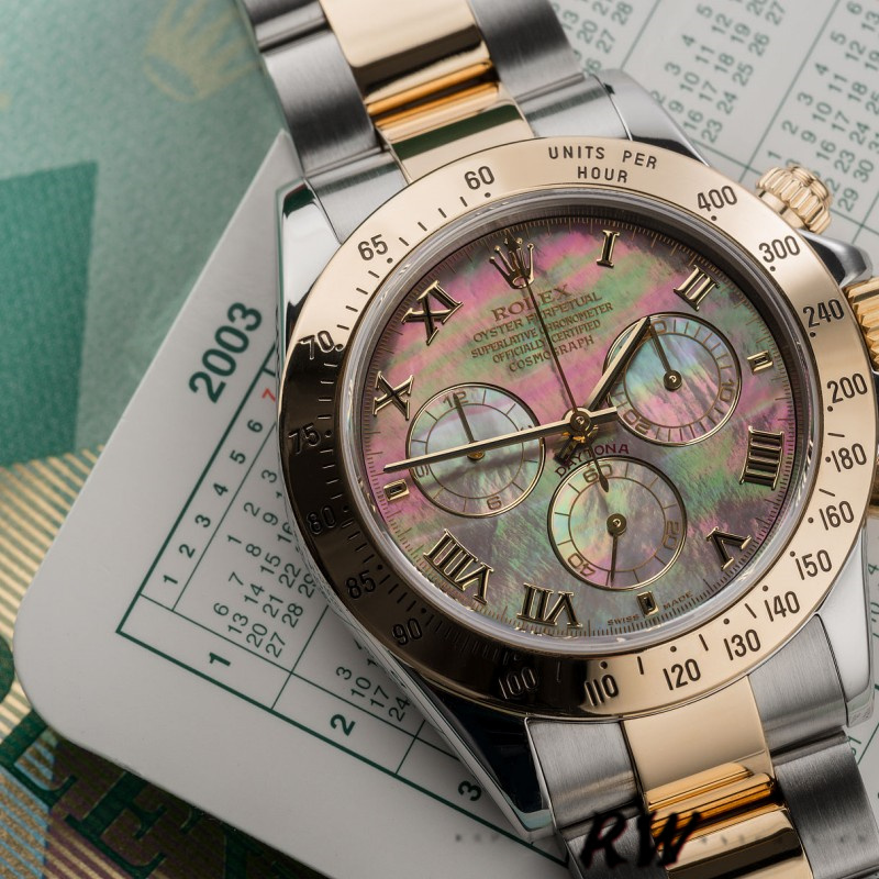 Rolex Daytona 116523 Stainless steel Black MOP Dial 40mm Mens Replica Watch - Replica Factory