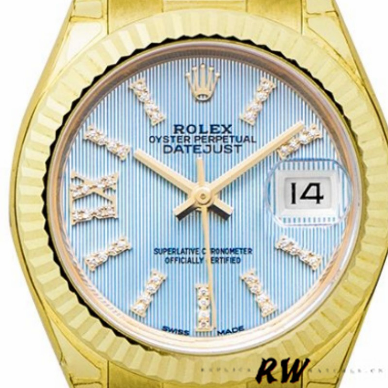 Rolex Datejust 279178 Cornflower Blue Dial Fluted Bezel 28mm Lady Replica Watch - Replica Factory