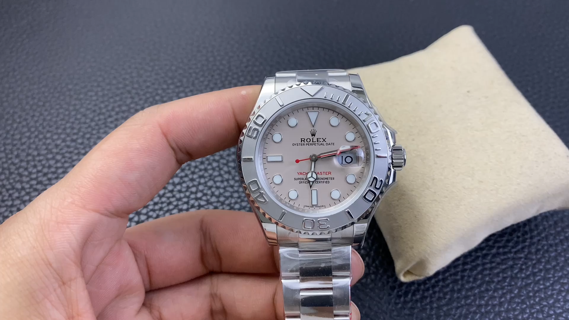 Rolex Yacht-Master 116622 Stainless Steel platinum Dial 40mm Mens Replica Watch - Video