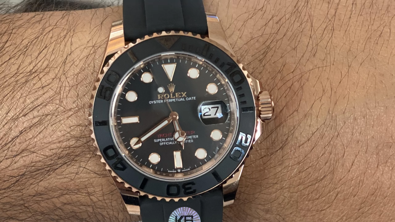 Rolex Yacht-Master 116655 Everose Gold Black Dial 40mm Mens replica Watch - Video