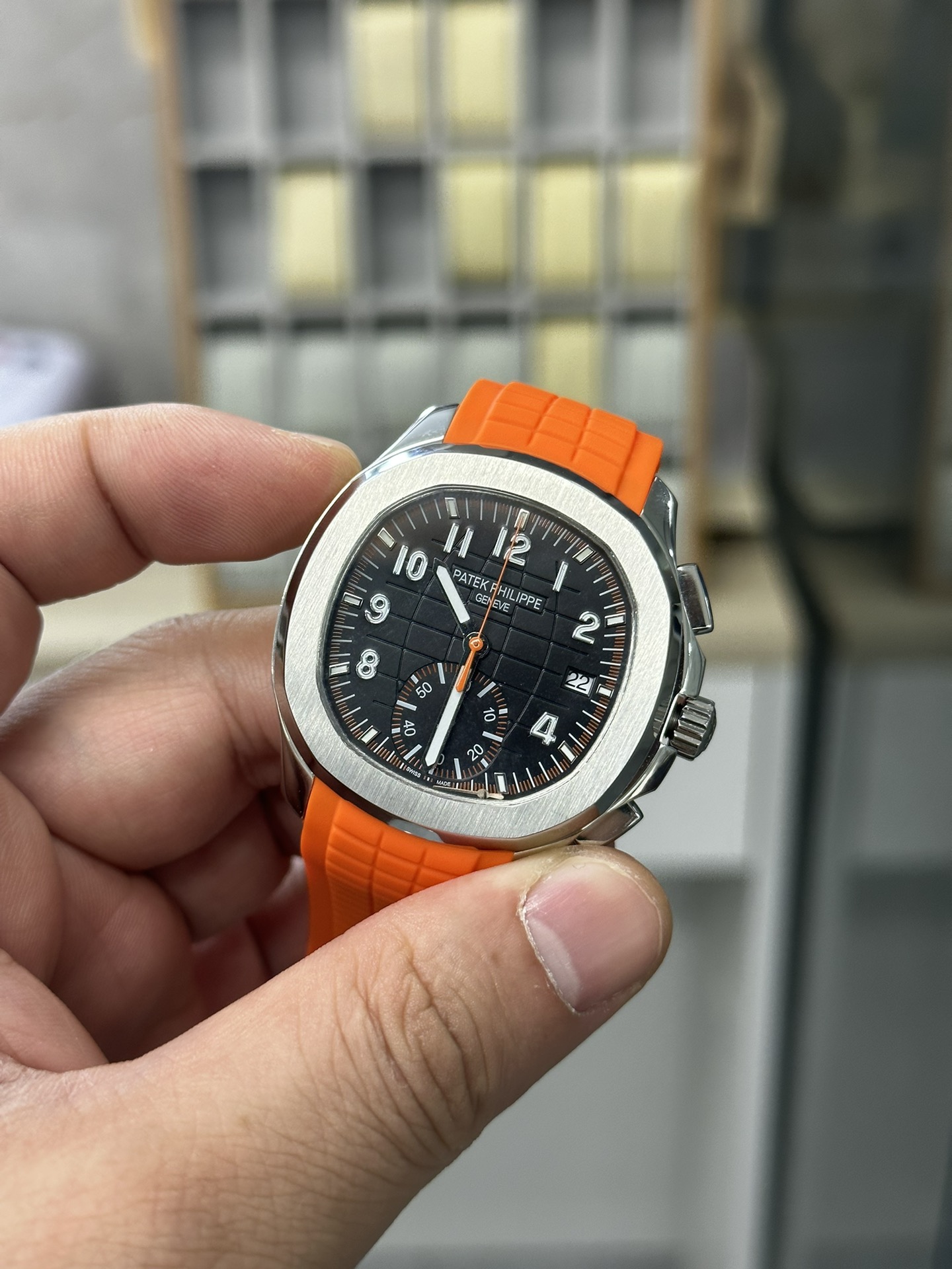 Replica Patek Philippe Aquanaut 5968A 001 Chronograph Orange Rubber 42mm - Replica Factory