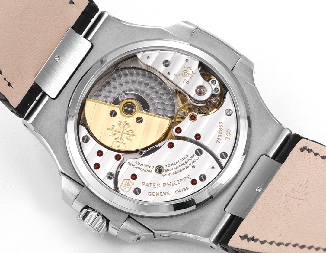 Patek Philippe Nautilus Moon Phases Rose & White Gold Slate Blue Sunburst 5712GR 001 - Replica Factory