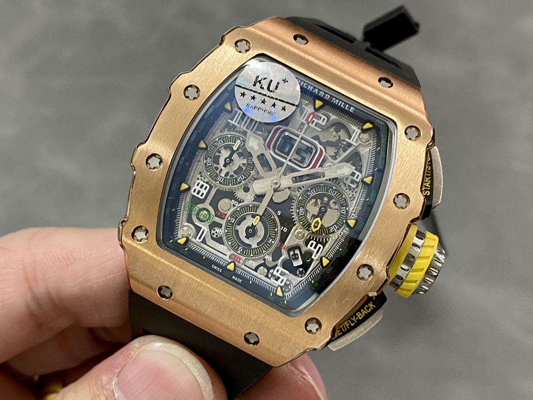 Richard Mille RM11-03 Carbon Automatic Flyback Chronograph Rose Gold - Replica Factory