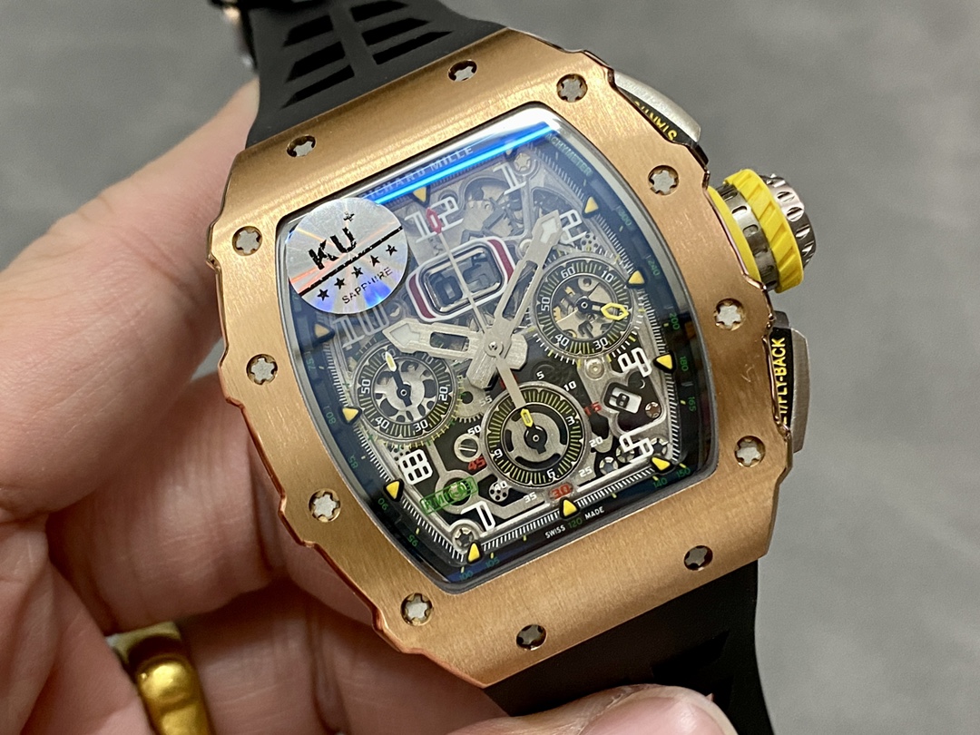 Richard Mille RM11-03 Carbon Automatic Flyback Chronograph Rose Gold - Replica Factory