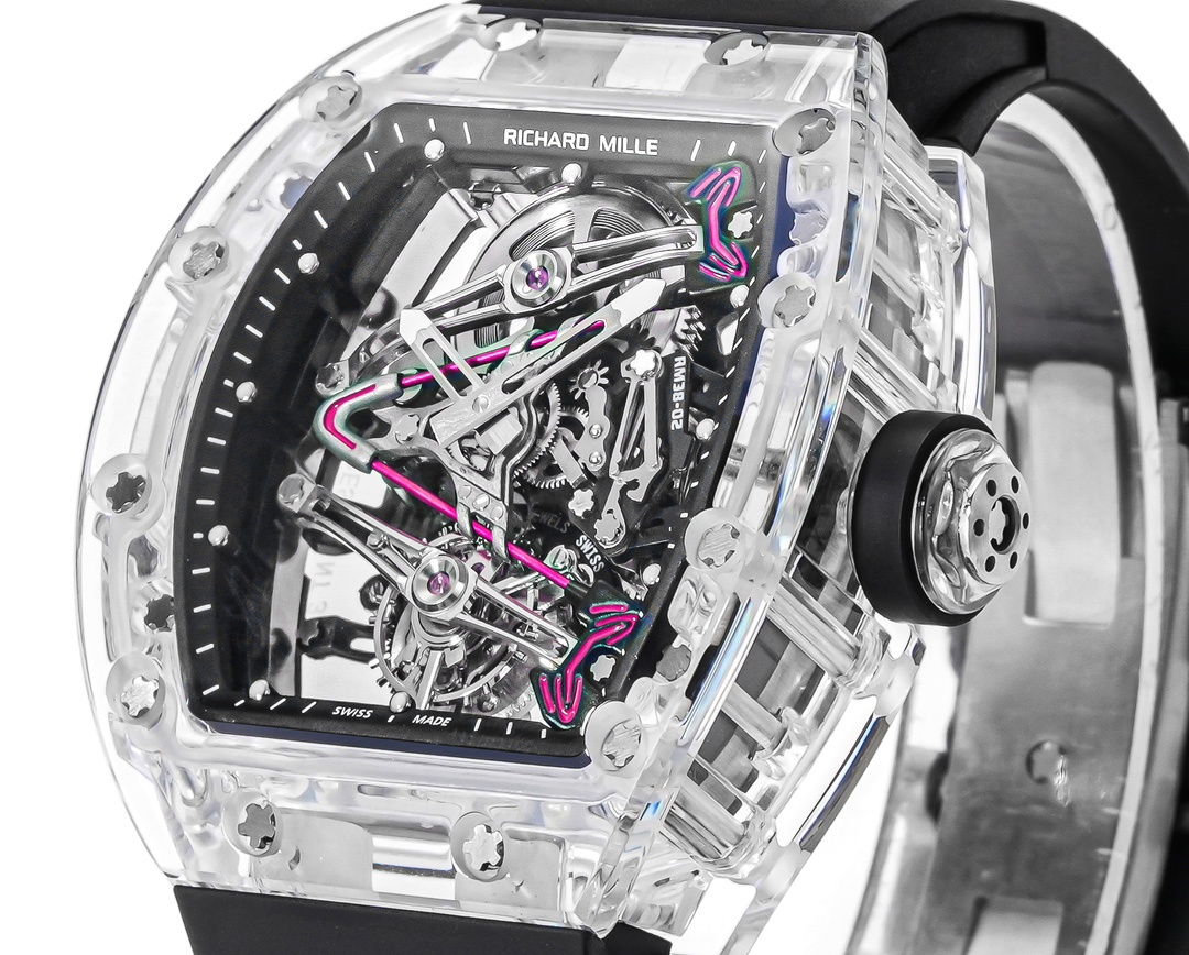 Richard Mille RM38-02 Tourbillon Movement Edition Crystal Black Rubber Strap - Replica Factory