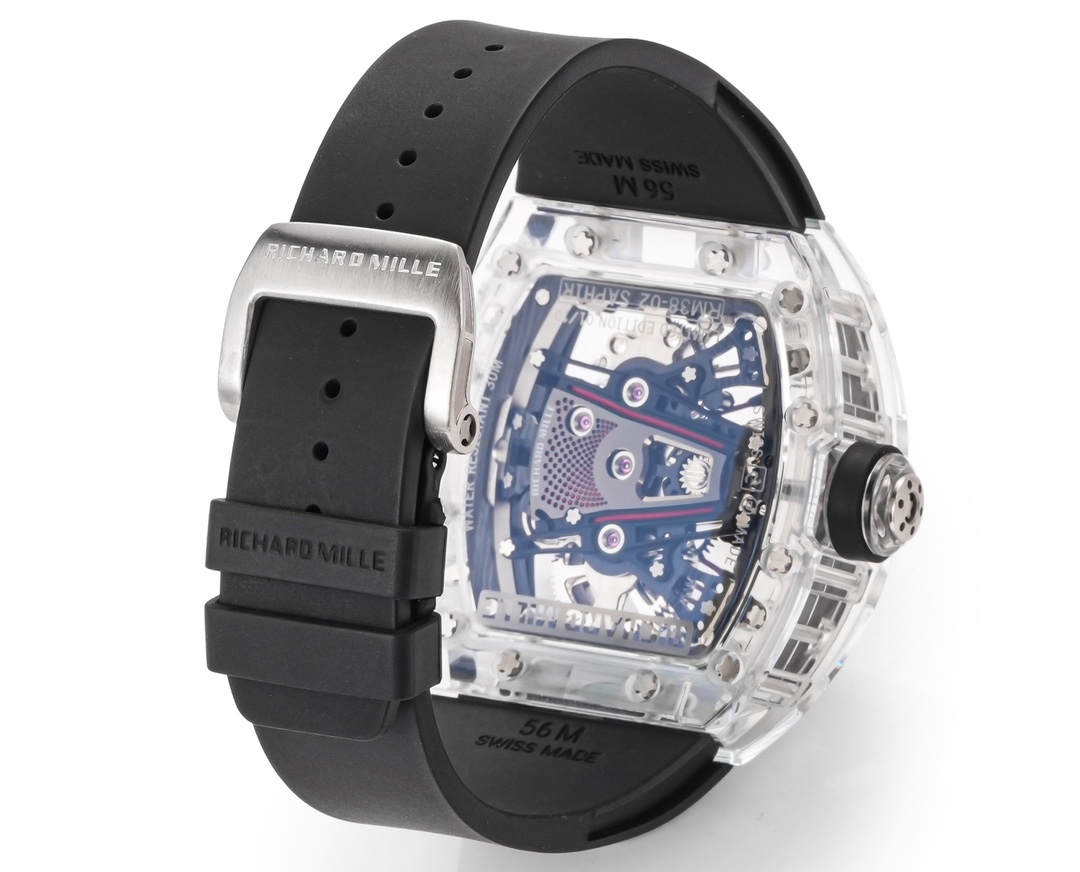 Richard Mille RM38-02 Tourbillon Movement Edition Crystal Black Rubber Strap - Replica Factory