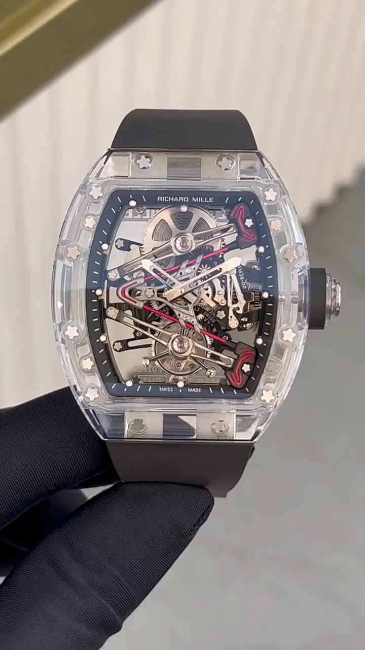 Richard Mille RM38-02 Tourbillon Movement Edition Crystal Black Rubber Strap