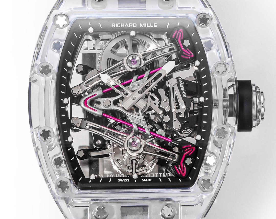 Richard Mille RM38-02 Tourbillon Movement Edition Crystal Black Rubber Strap - Replica Factory