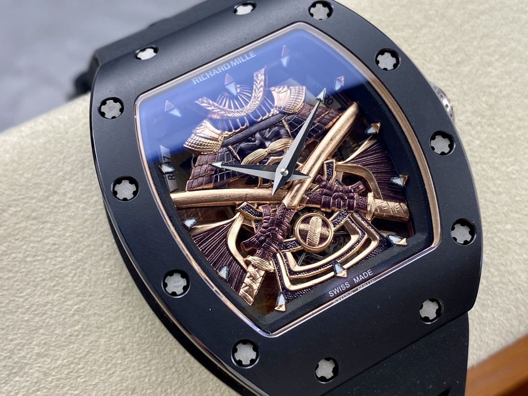 Richard Mille RM47 Edition Tourbillon Skeleton Black Ceramic Casing Watch - Replica Factory