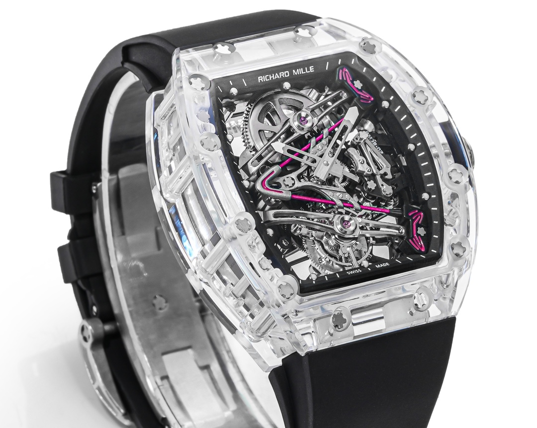 Richard Mille RM38-02 Tourbillon Movement Edition Crystal Black Rubber Strap - Replica Factory