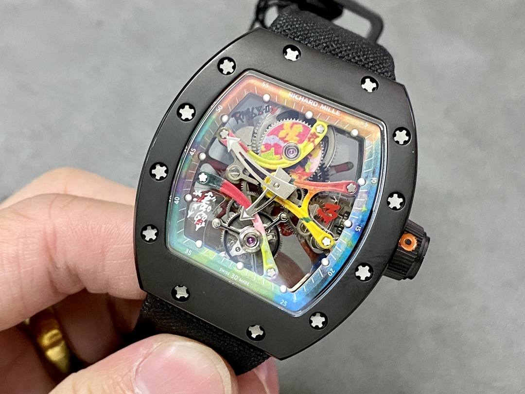 Richard Mille RM 68-01 Tourbillon Cyril Kongo Carbon Fiber Black - Replica Factory
