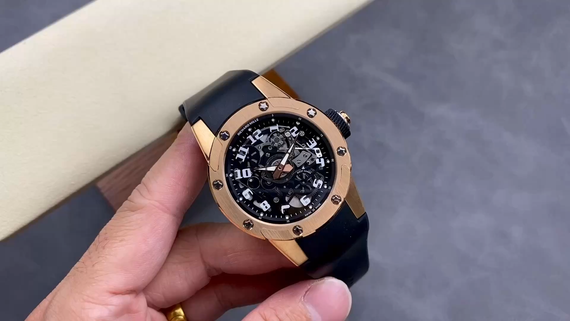 Richard Mille RM 63 01 Automatic Winding Dizzy Hands Rose Gold Watch