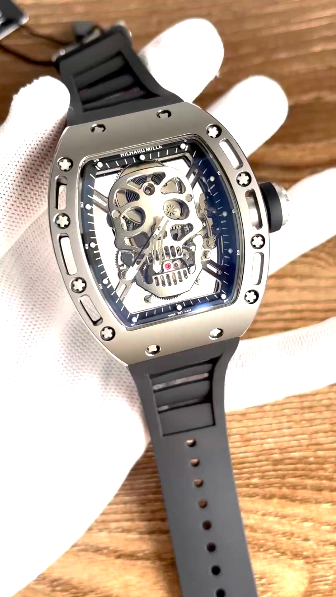 5 Colors Richard Mille Limited Edition RM52 Skull Titanium Tourbillon Openworked Dial