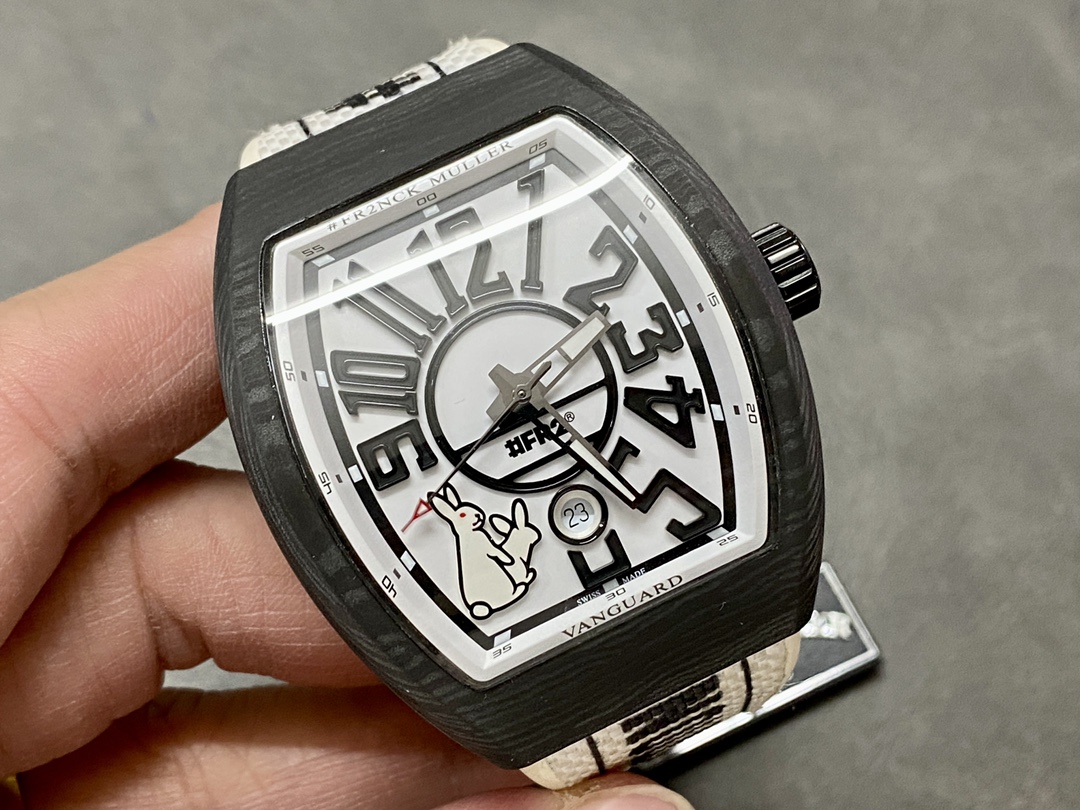 Franck Muller V45 Carbon Fiber Case White Dial - Replica Factory