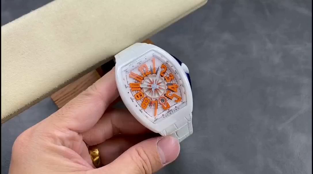 Swiss Franck Muller Framulan V45 White Ceramic Yacht Model Orange Number