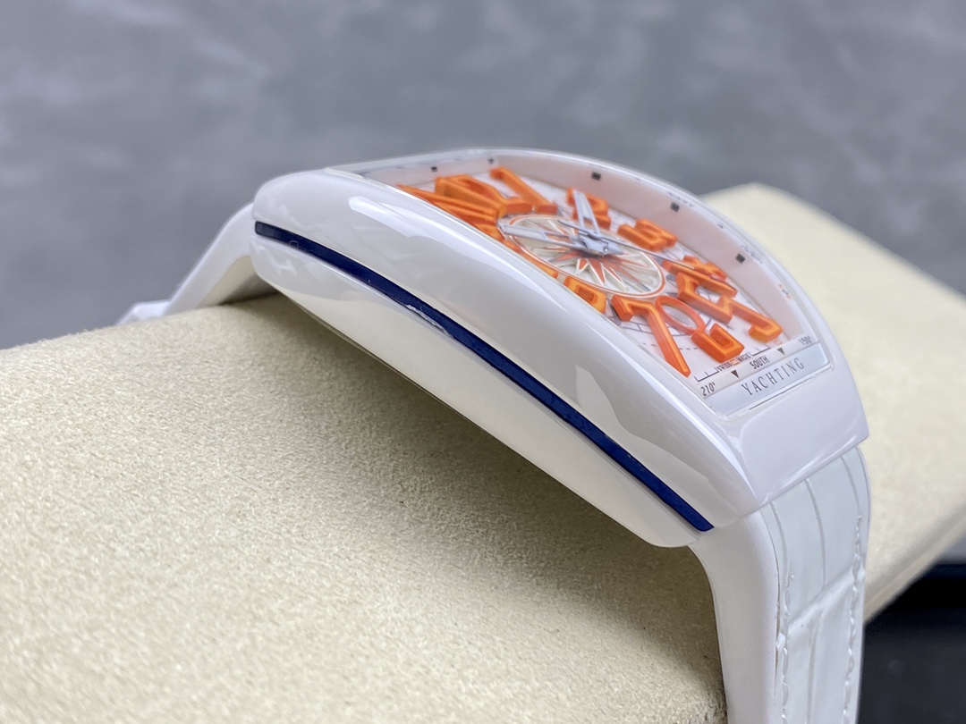 Swiss Franck Muller Framulan V45 White Ceramic Yacht Model Orange Number - Replica Factory